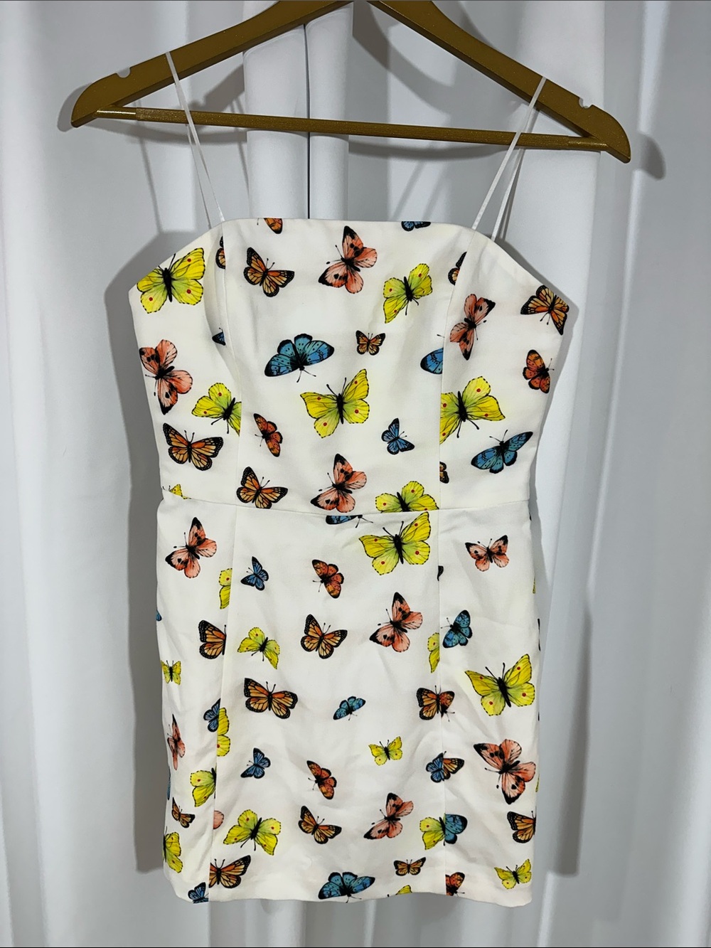 Amanda Uprichard NY Butterfly Print Mini Dress Size Small Summer Cocktail